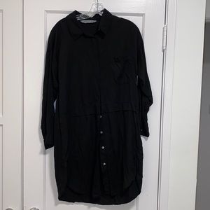Black Button-up shirt dress